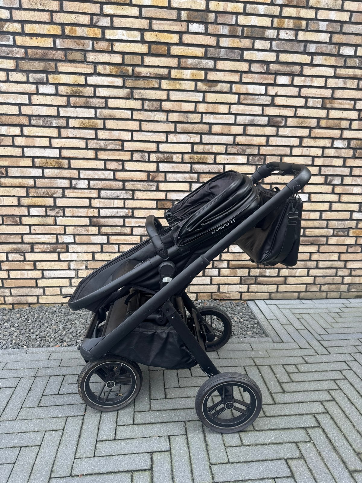 Dubatti One Special Edition Kinderwagen Zwart Leer, Gebruikt, Met reiswieg, Ophalen, Kinderwagen