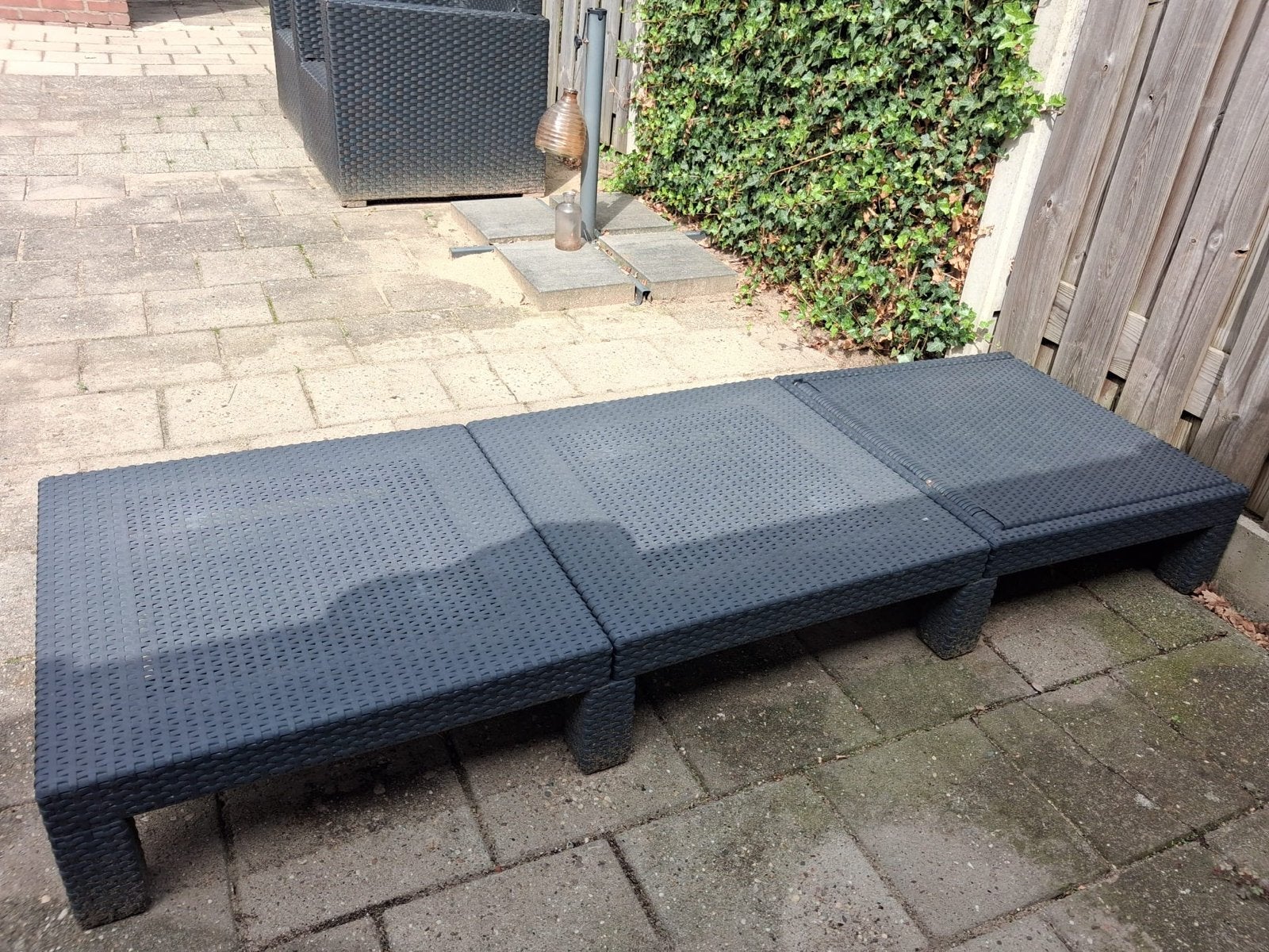 Verstelbare ligstoel / ligbed van wicker, Ophalen, Gebruikt, Wicker, Verstelbaar