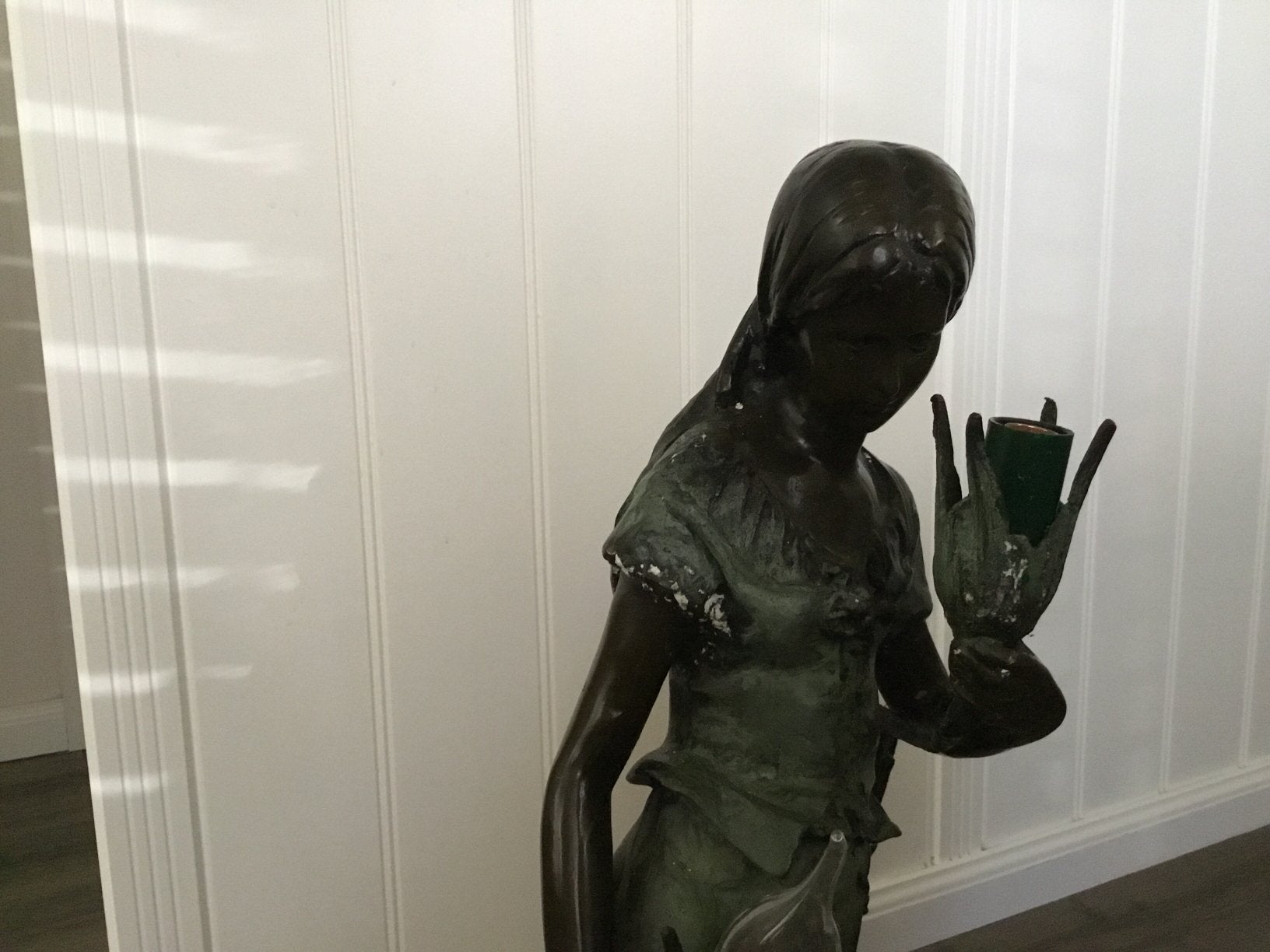 Staande lamp op marmeren voet, Antiek en Kunst, Antiek | Lampen, Ophalen