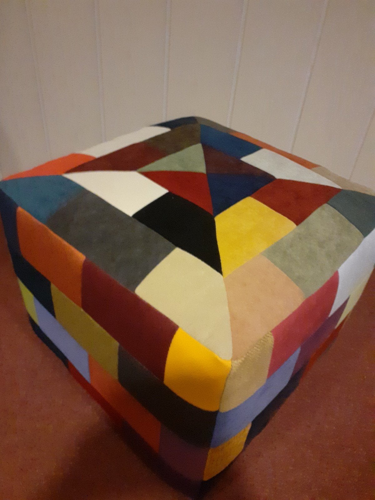 multicolor poef, Ophalen, Minder dan 50 cm, Vierkant, Minder dan 50 cm