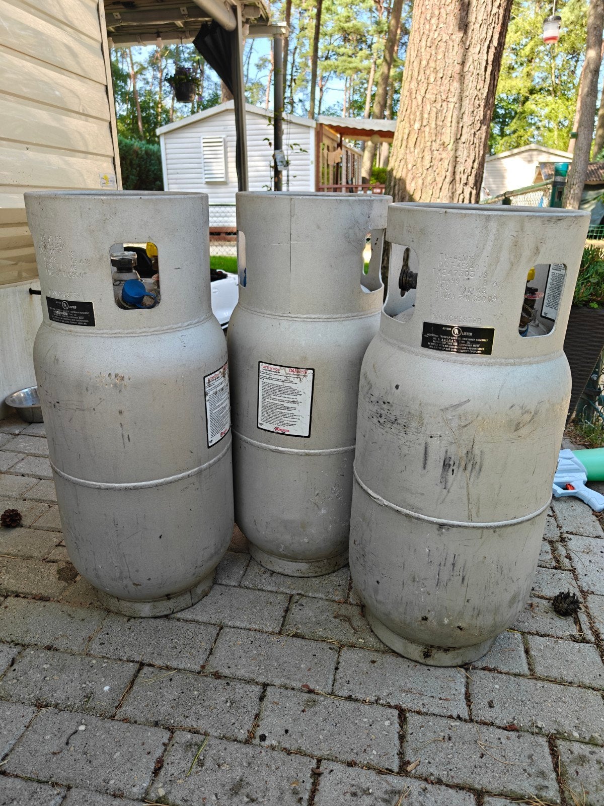 Manchester LPG gasflessen (3 stuks), Ophalen of Verzenden, Gebruikt