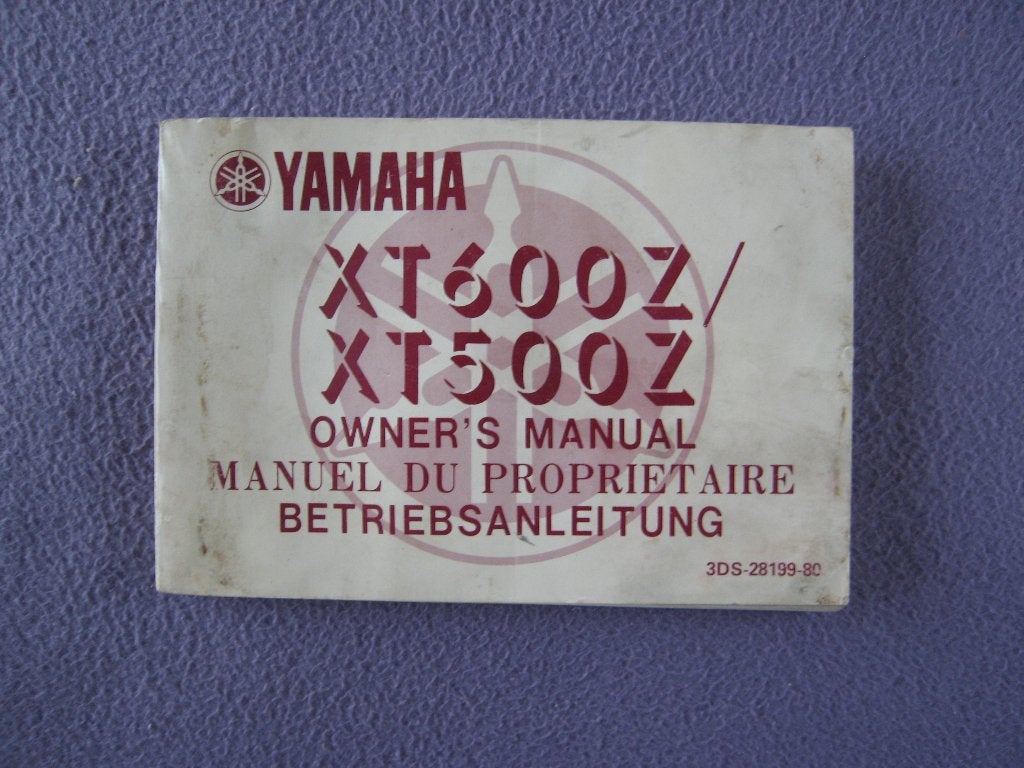 owner's  manuel YAMAHA xt600Z/XT500Z, Motoren, Ophalen of Verzenden, Yamaha