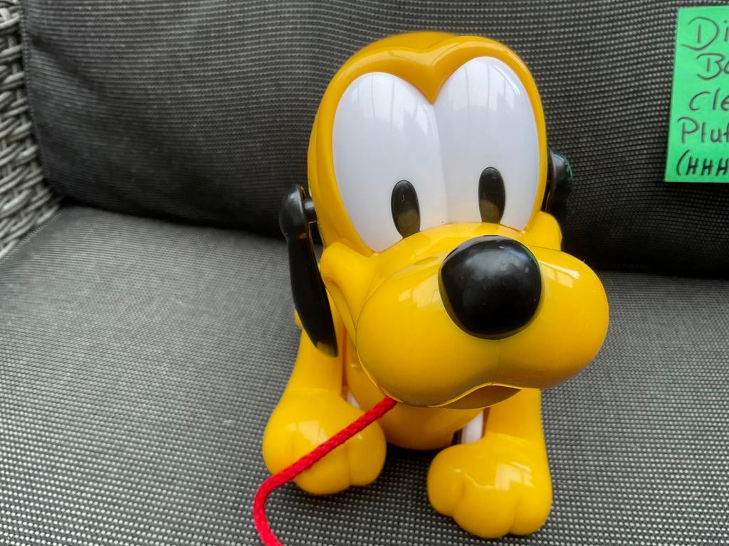 Zgan, niet kapot, Disney baby Clementoni Pluto loopwagentje, Ophalen, Goofy of Pluto, Zo goed als nieuw, Beeldje of Figuurtje