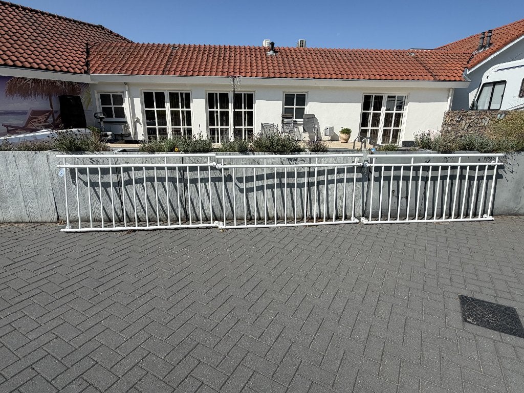 3 stalen sierhekken wit gecoat – 184 x 90 cm – complete set, Ophalen, Zo goed als nieuw