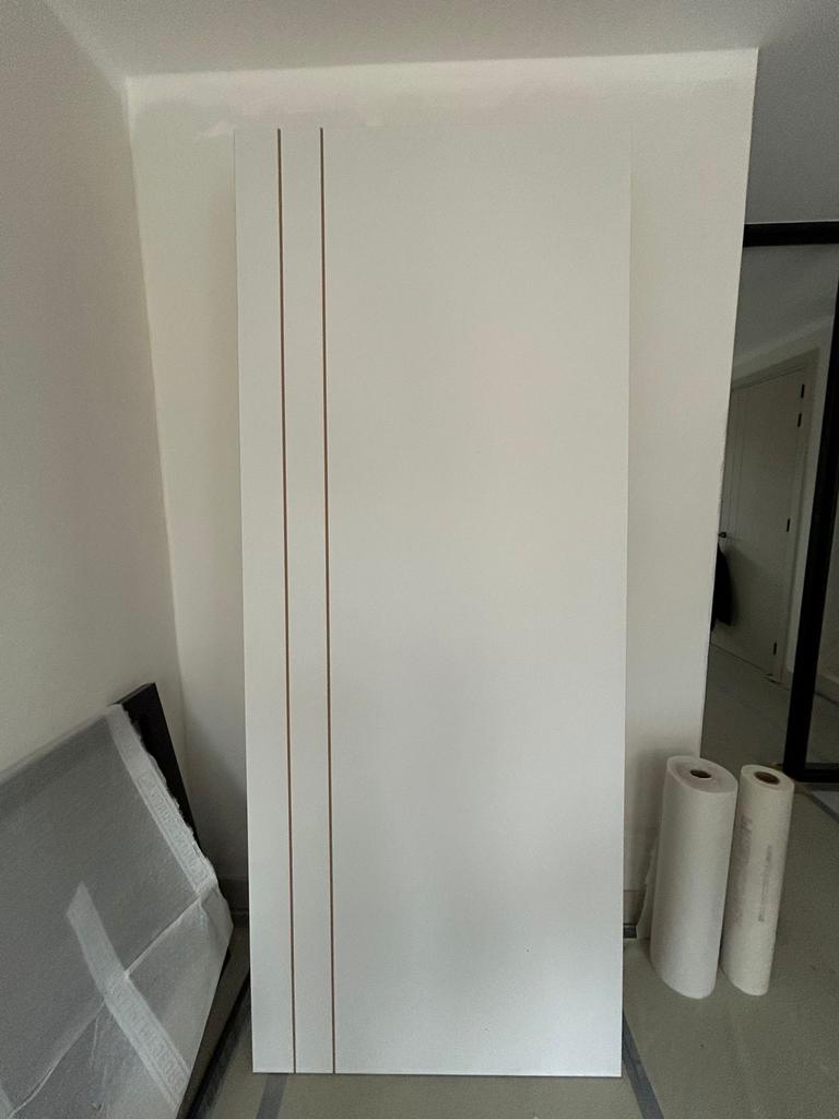 Nieuwe Tubespaan binnendeur 93x2315 met dubbele freeslijn, 80 tot 100 cm, 215 cm of meer, Binnendeur, Nieuw