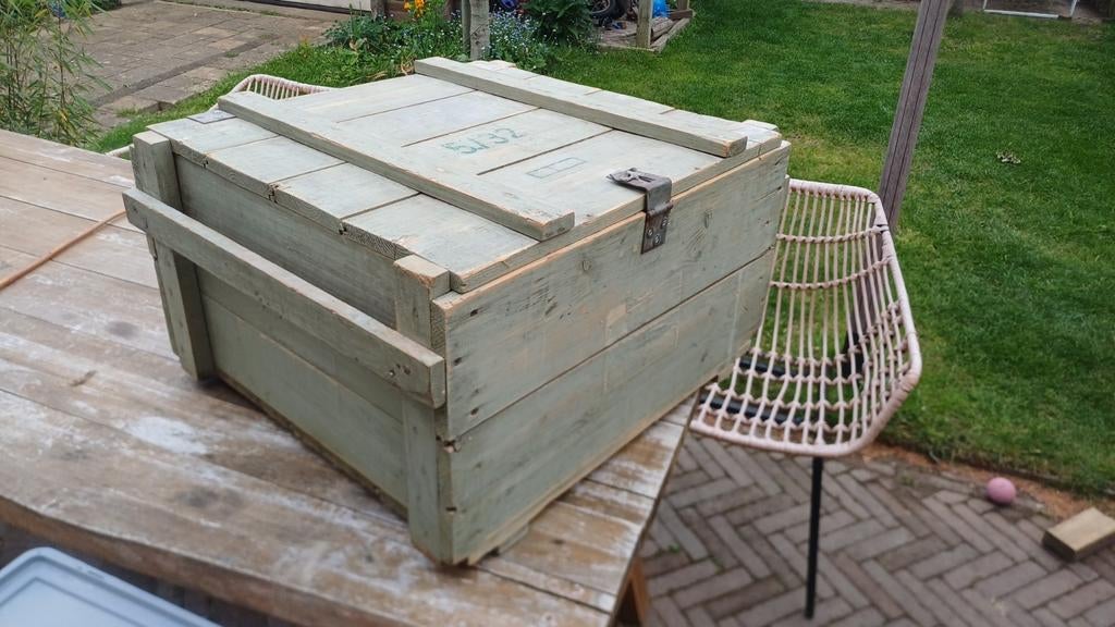 Oude houten munitiekist, Ophalen, Minder dan 50 cm, Gebruikt, Minder dan 50 cm