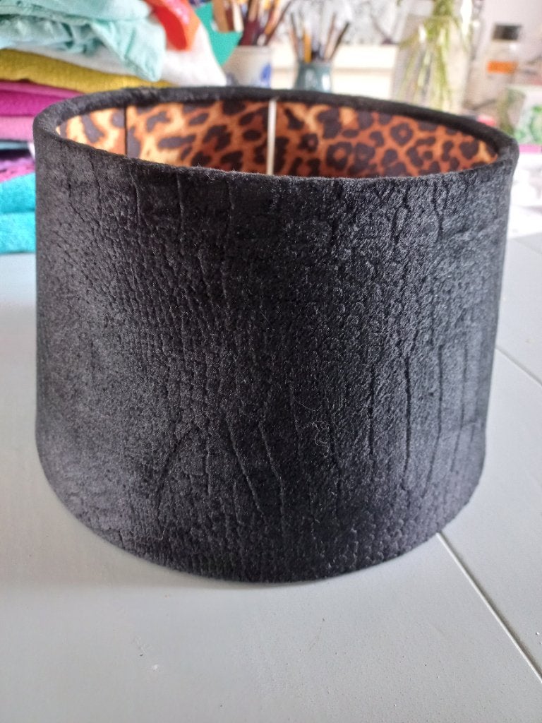 Lampenkap zwart/panterprint 23cm, Ophalen, Rond, Overige kleuren, Minder dan 25 cm