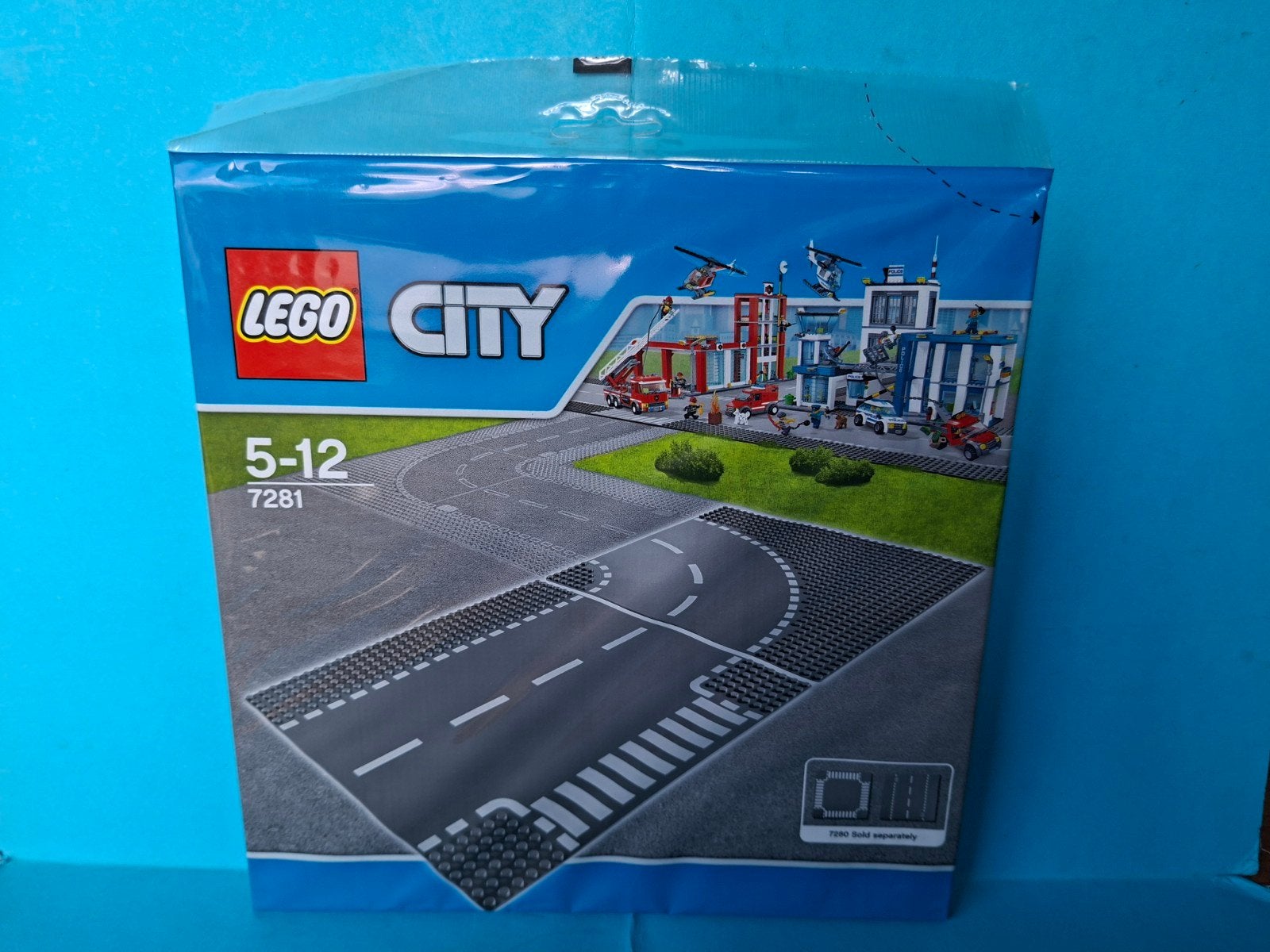 Lego City T-kruising en bocht 7281 NIEUW minifig Weg Plaat, City, Lego, Nieuw, Ophalen of Verzenden