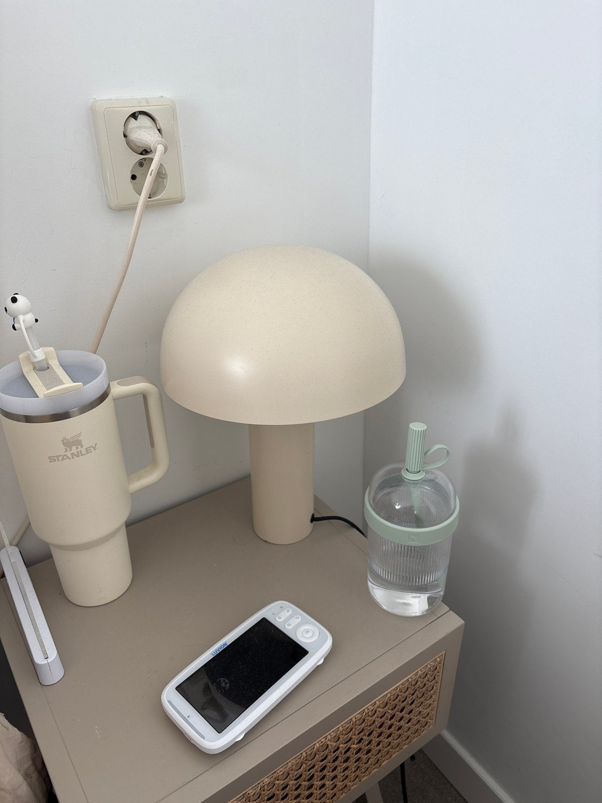 Beige paddenstoellamp - sfeerlamp, Beige, Kunststof, Paddenstoellamp, Ophalen of Verzenden