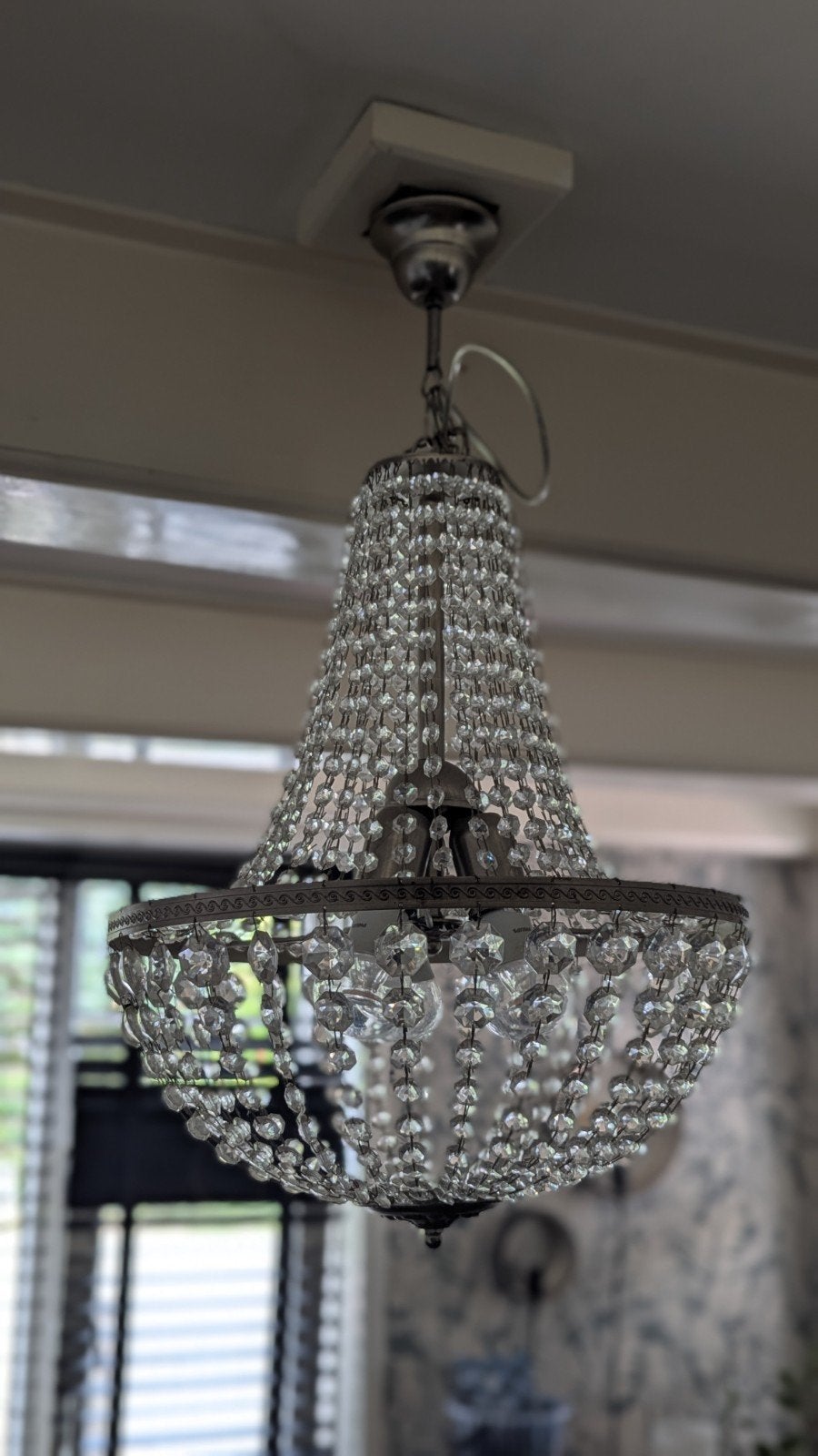 Kroonluchter lamp, Ophalen, Kunststof, E27 (groot), Zo goed als nieuw