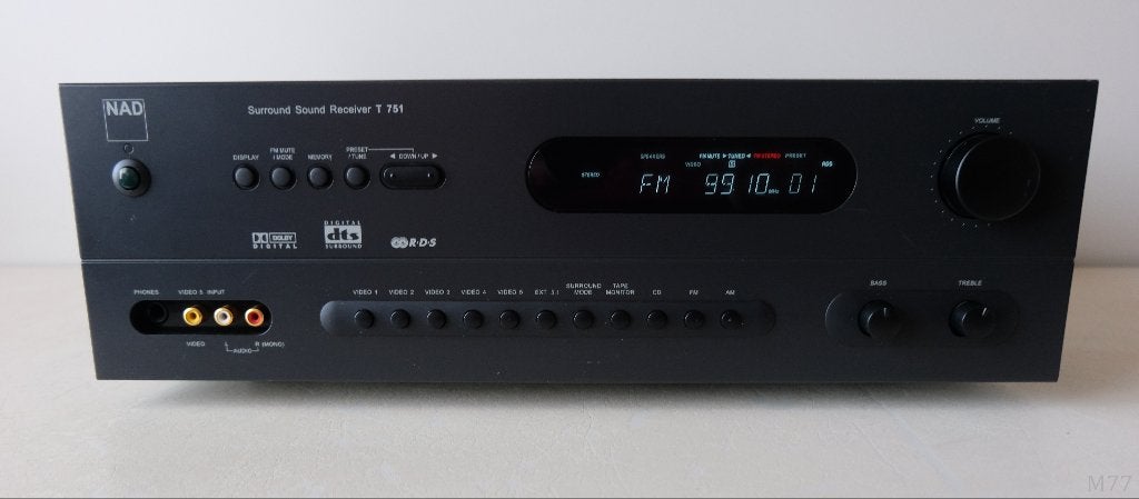 NAD T751 5.1 A/V Surround Receiver, Audio, Tv en Foto, Overige merken, Gebruikt, Ophalen of Verzenden, 60 tot 120 watt