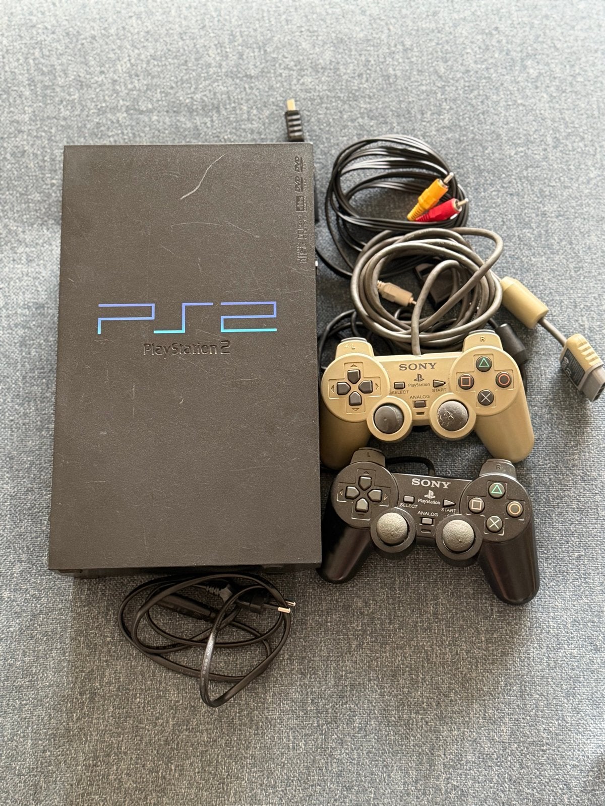 Sony PlayStation 2 (PS2) met 2 controllers en kabels, Ophalen of Verzenden, Gebruikt