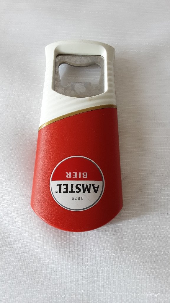 AMSTEL opener, ronde logo, Verzamelen, Biermerken, Ophalen of Verzenden, Zo goed als nieuw, Flesopener, Amstel