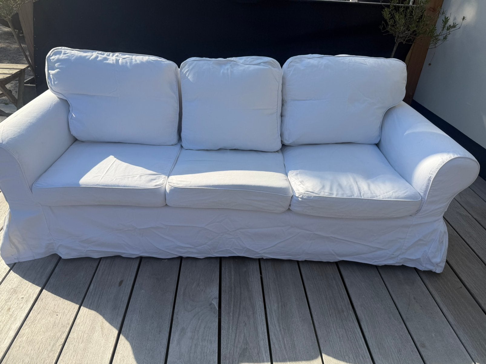 Ikea bank met 2 hoezen, Ophalen, Gebruikt, Driepersoons, 75 tot 100 cm