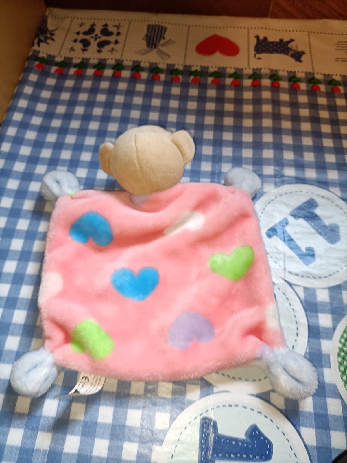 Beer knuffeldoekje roze met hartjes, Ophalen of Verzenden, Zo goed als nieuw, Beer