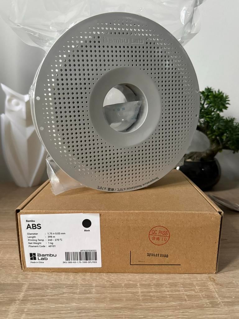 Bambu Lab ABS Filament Zwart 1.75mm 1kg, Computers en Software, 3D-printerbenodigheden, Ophalen of Verzenden, Nieuw