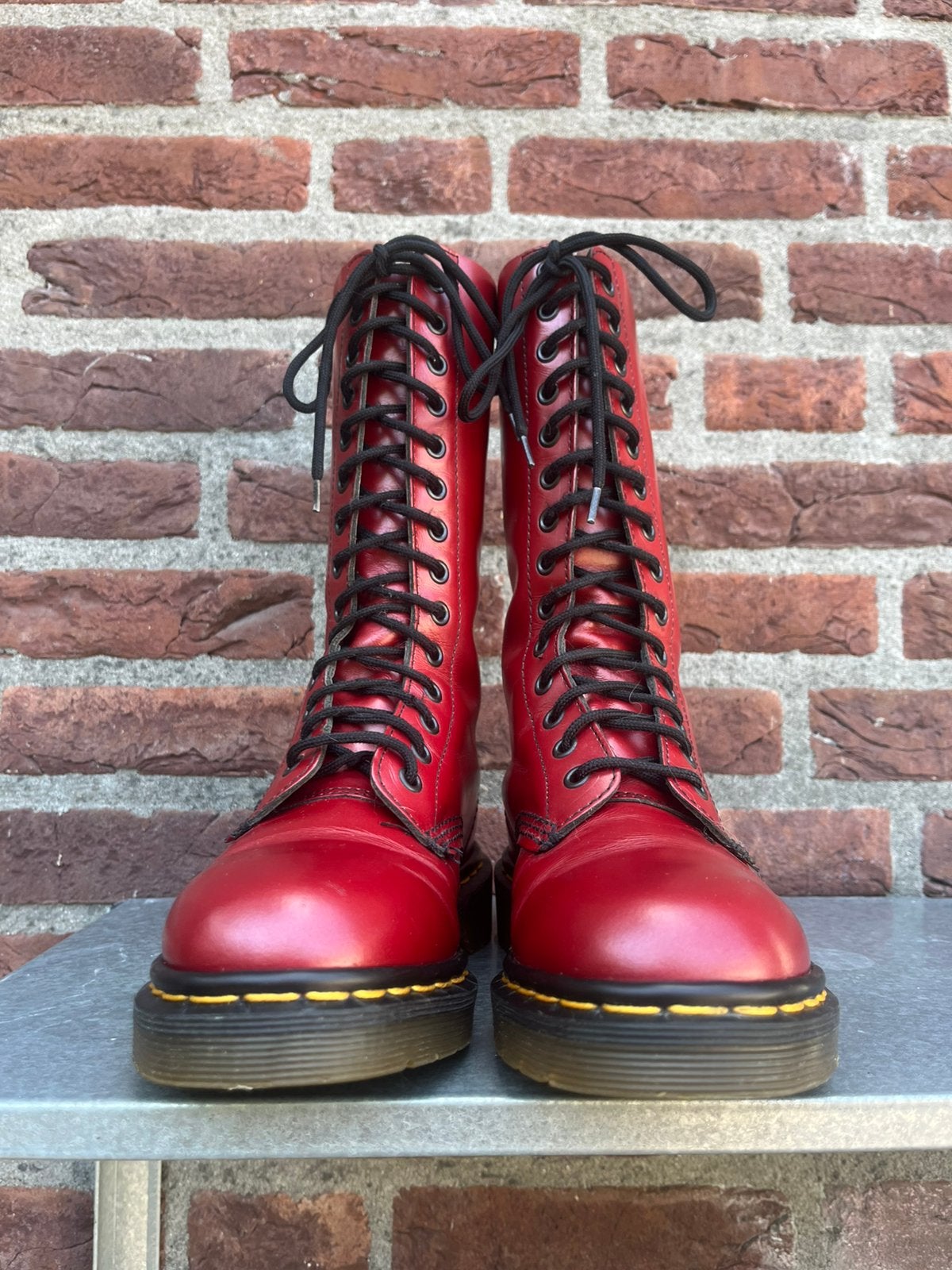 Dr. Martens 1914 MIE Mid calf cherry red maat Uk 3/ Eu 36, Hoge laarzen, Dr. Martens, -, -