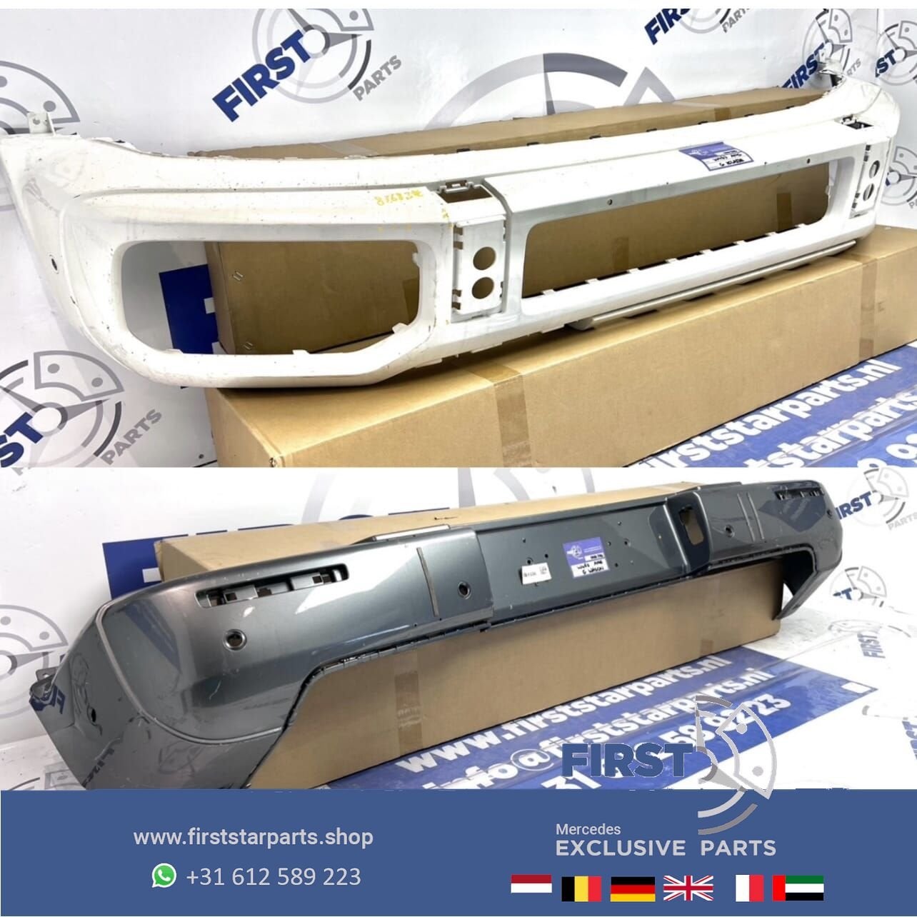 W463 G KLASSE G63 AMG VOORBUMPER + ACHTERBUMPER origineel Me, Gebruikt, -, Ophalen of Verzenden, Bumper