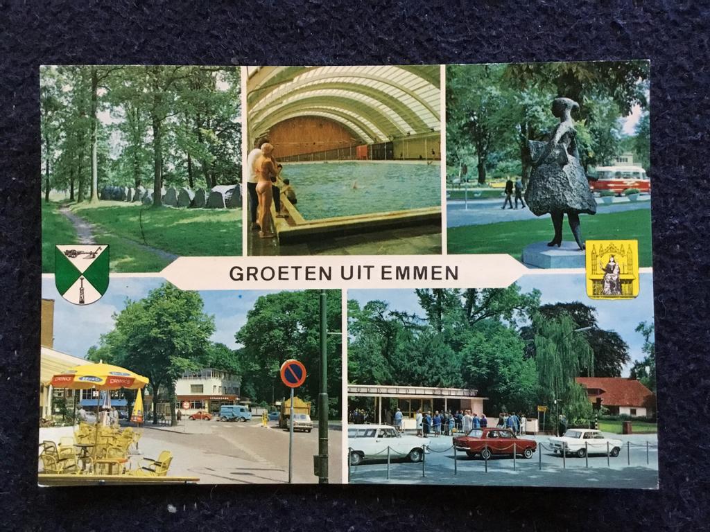 Ansicht Emmen Vauxhall Viva, Opel Kadet Ford Taunus, Verzamelen, Ophalen of Verzenden, 1960 tot 1980, Gelopen, Drenthe