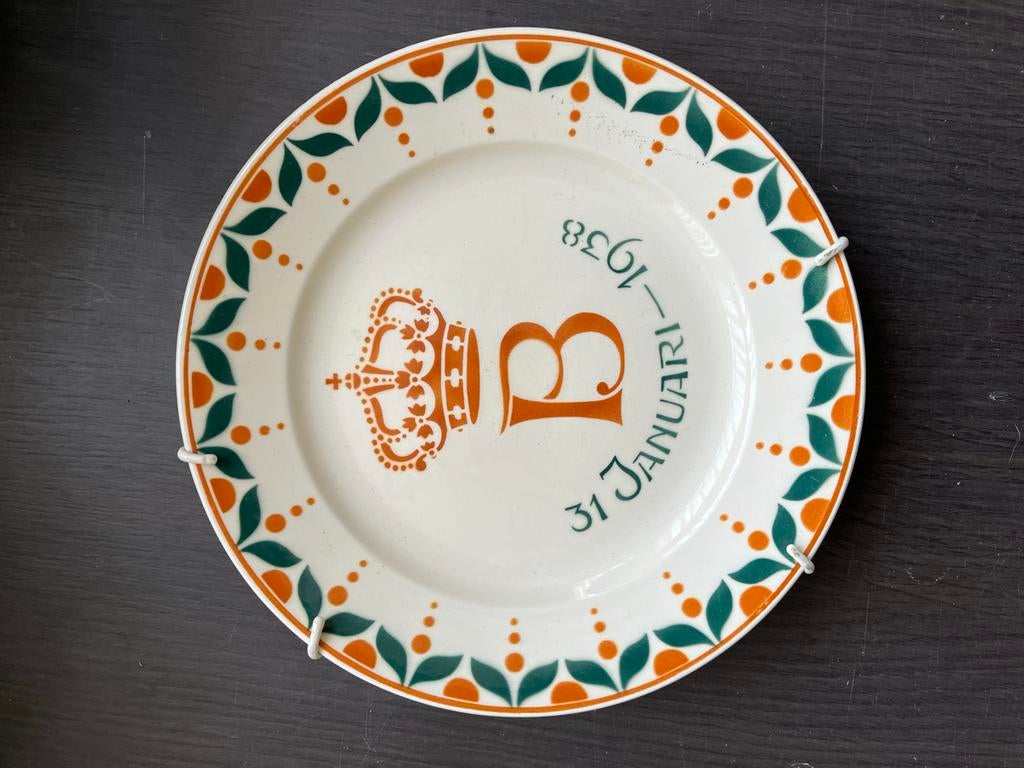 Bord Koninklijk Huis - 31 Januari 1938 - Schiedam, Ophalen, Gebruikt, Nederland, Servies