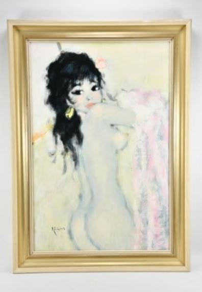 vintage Nederlands schilderij Köros naakt 60er j., Verzamelen, Ophalen, Huis en Inrichting