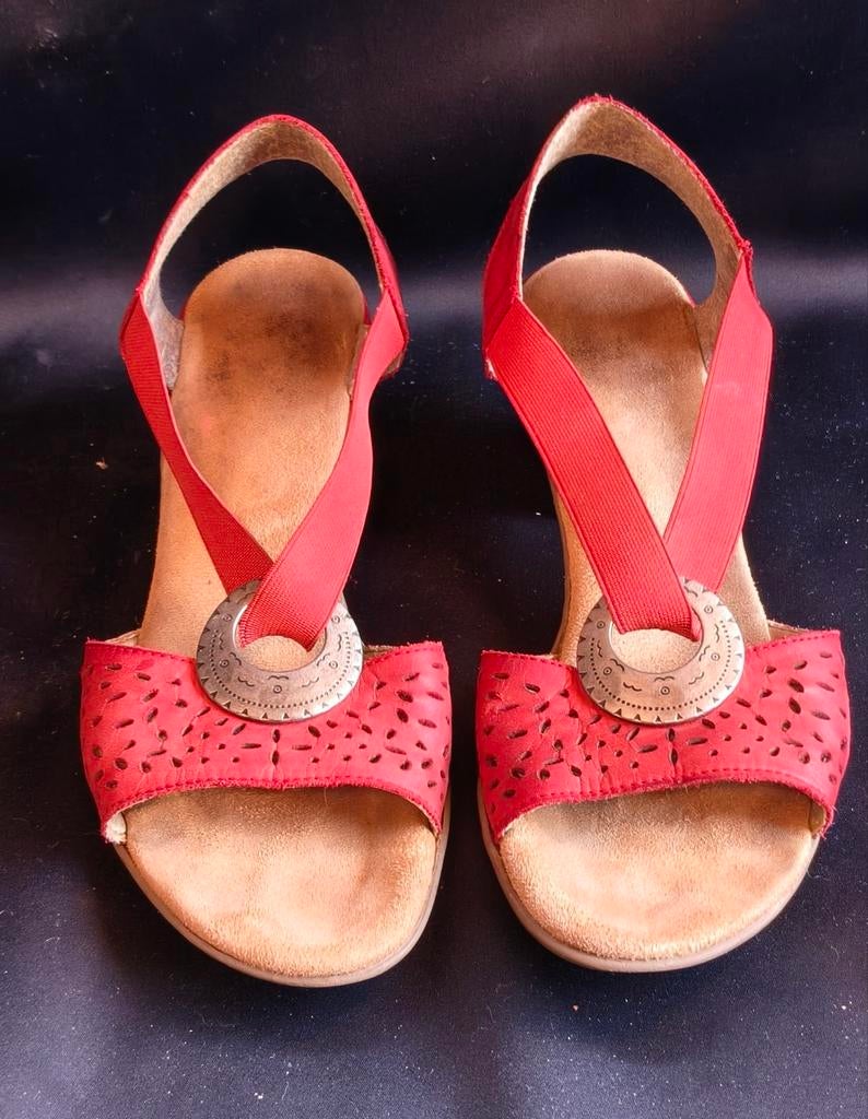 Rieker Antistress Sandalen Rood, maat 39, Zo goed als nieuw, Rood, Rieker, Sandalen of Muiltjes