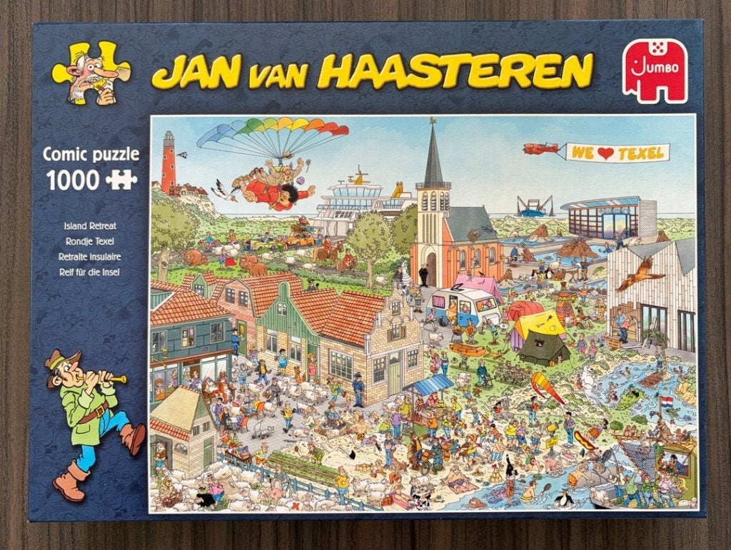Jan van Haasteren: Rondje Texel - 1000 stukjes, Ophalen of Verzenden, 500 t/m 1500 stukjes, Zo goed als nieuw