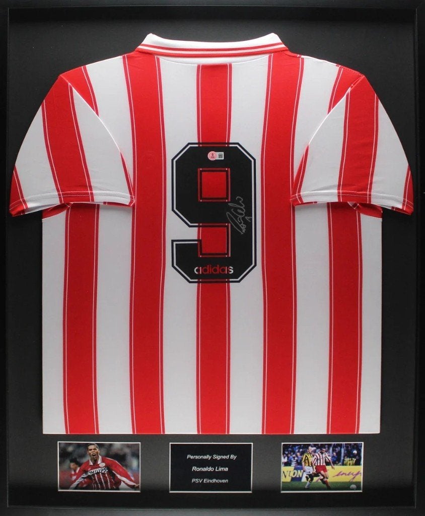 Ronaldo Lima PSV Eindhoven 95/96 ingelijst thuis shirt, Verzamelen, Soccersignings.nl, Shirt, PSV, Nieuw