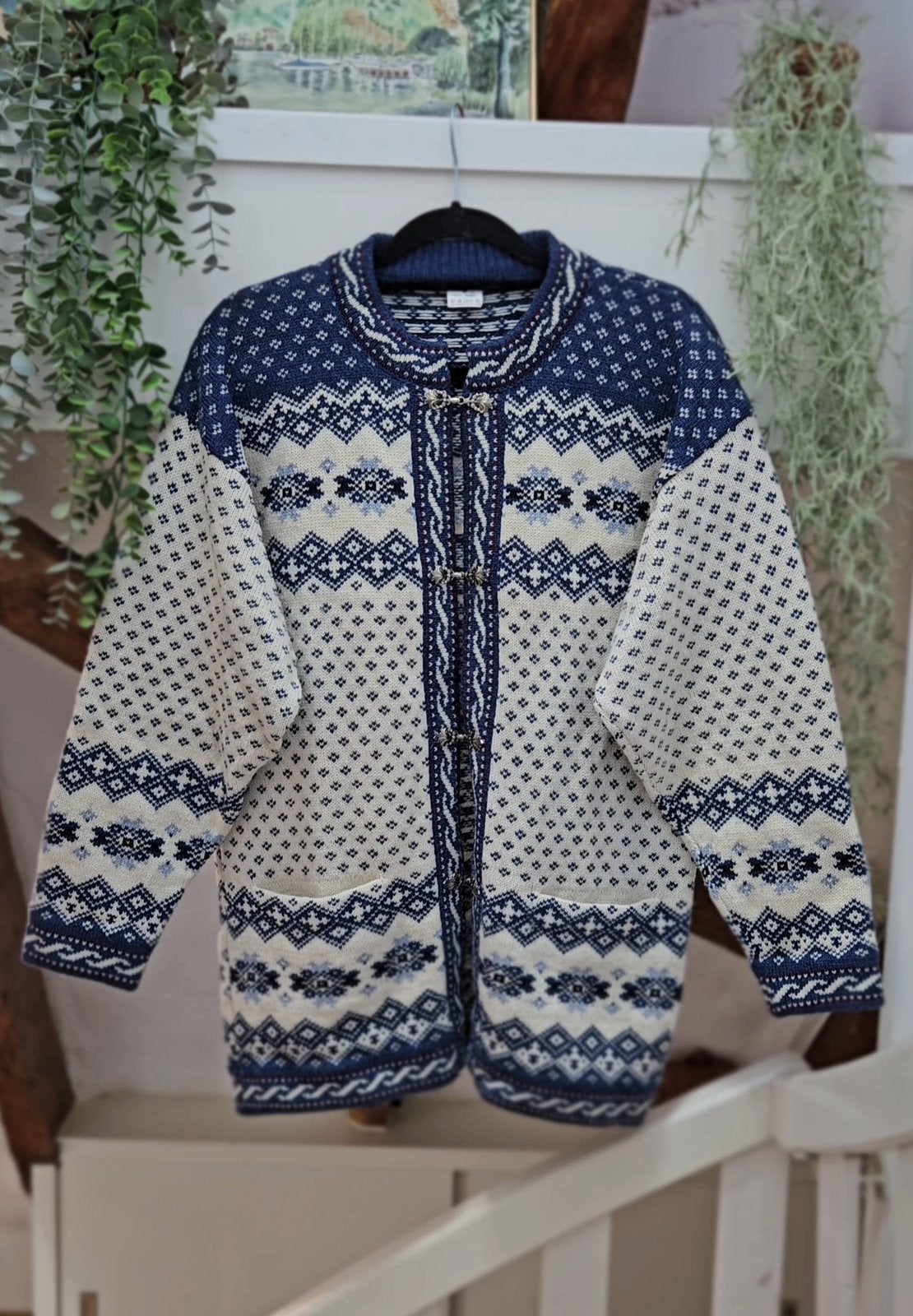 Vintage Noors Norway wollen vest trui traditioneel, Ophalen of Verzenden, Zo goed als nieuw, Maat 38/40 (M)