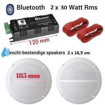 Bluetooth Vochtbestendige luidsprekers 16cm Wit 2x 30Watt [K, Overige merken, ., Overige typen, Nieuw
