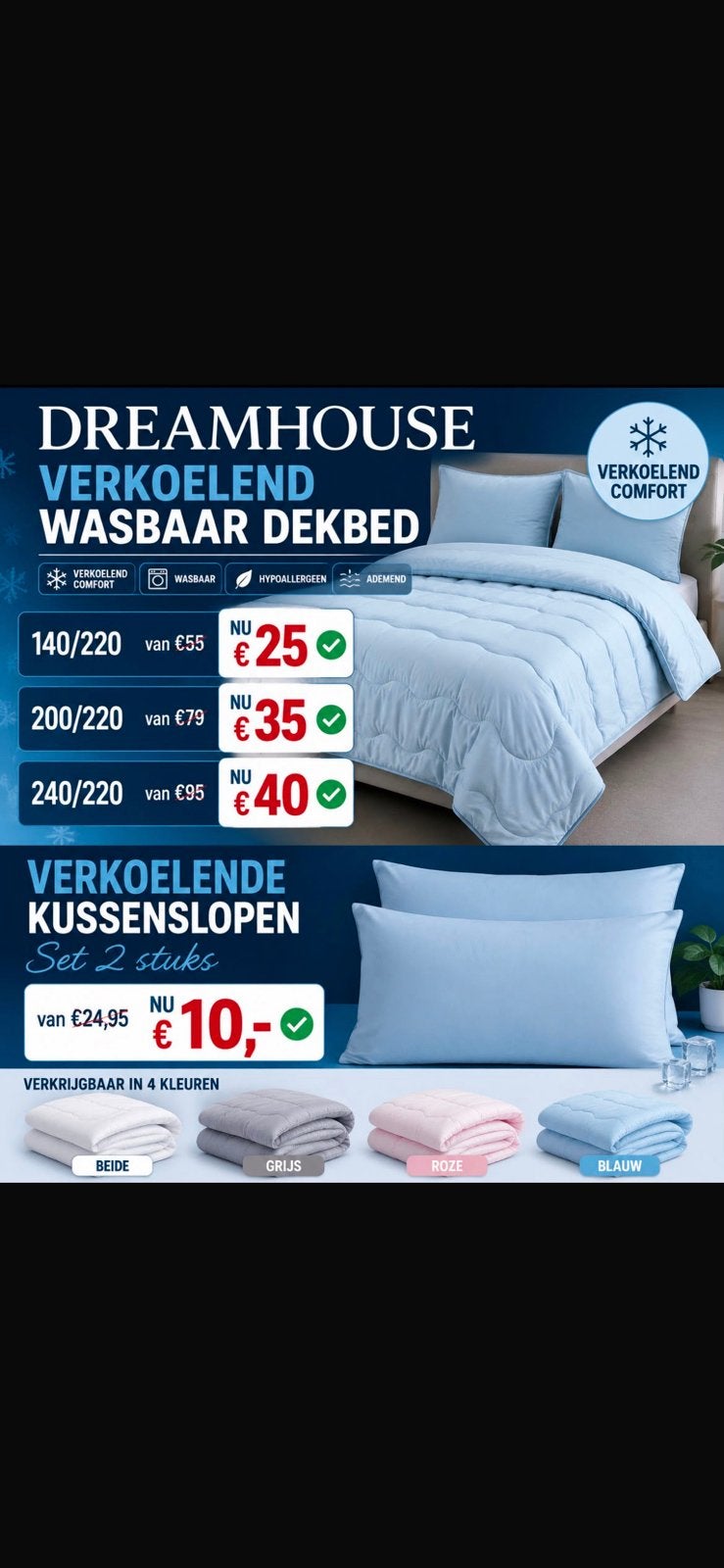 Uitwasbare dekbedden en overtrekken alle maten en merken, Eenpersoons, Wit, Nieuw, Ophalen of Verzenden