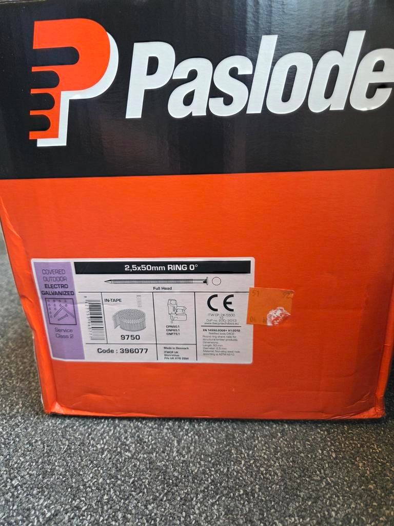 Paslode spijkers 2.5x50mm RING 0, Ophalen of Verzenden