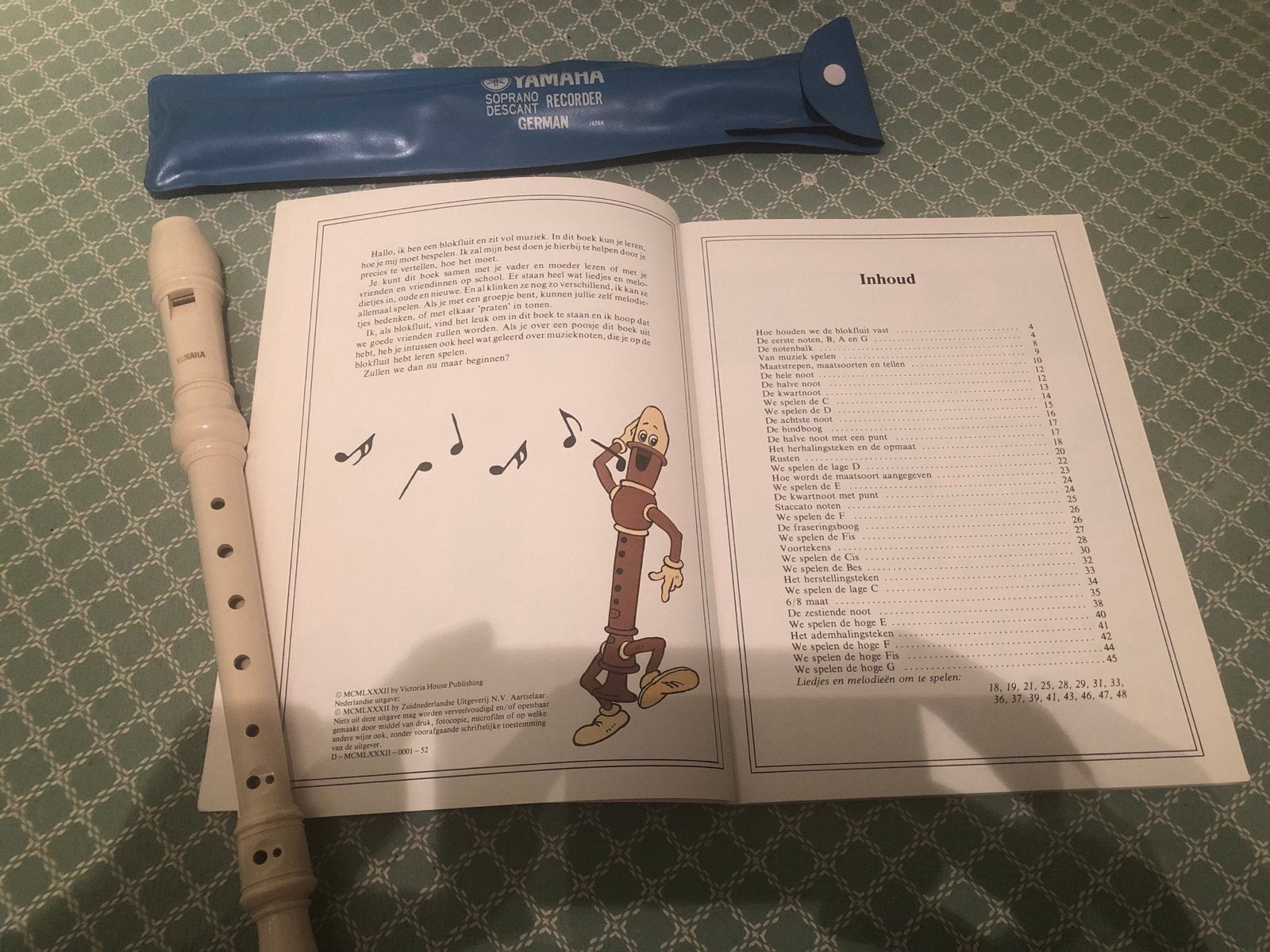 Yamaha Sopraan Blokfluit met Boek en Hoes, Ophalen of Verzenden, Zo goed als nieuw, Sopraan of Sopranino, Kunststof