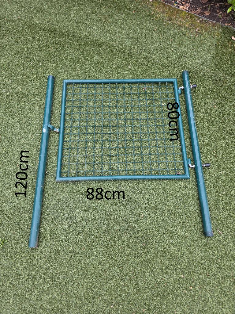Gratis: Metalen tuinhekje/poortje met plastic coating, Tuin en Terras, Ophalen, Met poort, Gebruikt, Aluminium