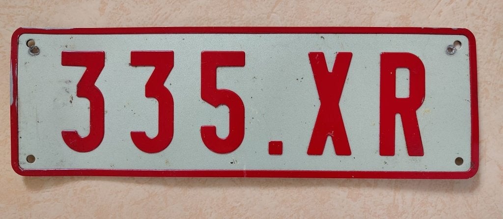 Kentekenplaat / Nummerbord België 335.XR, Ophalen of Verzenden, Gebruikt