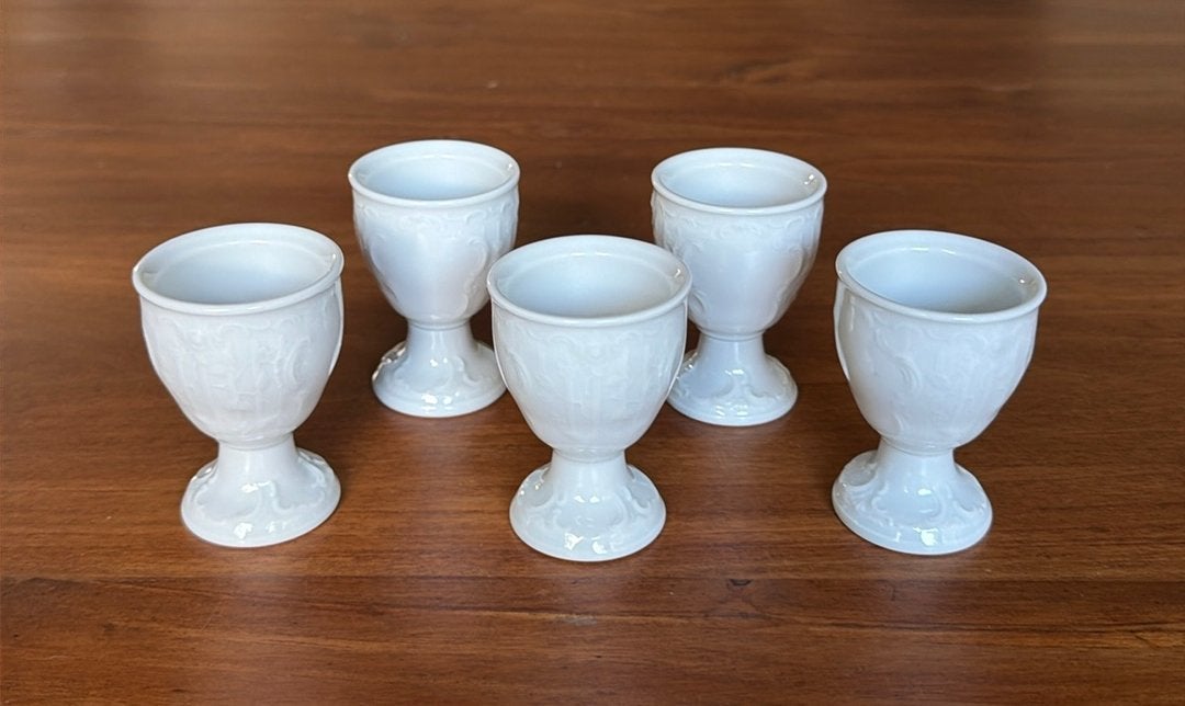 5 Rosenthal Sanssouci White eierdoppen, Huis en Inrichting, Overige typen, Ophalen of Verzenden, Zo goed als nieuw, Overige stijlen