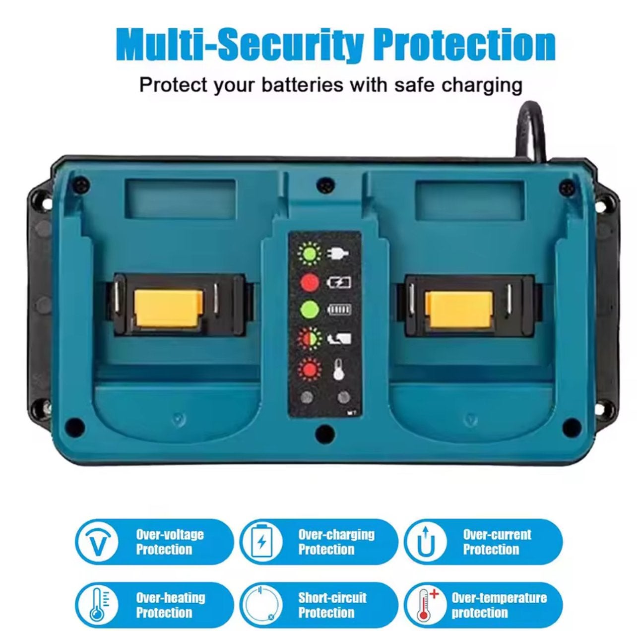 Intelligente dubbele Snellader Makita 18V Accu's met LED, Ophalen of Verzenden, Nieuw