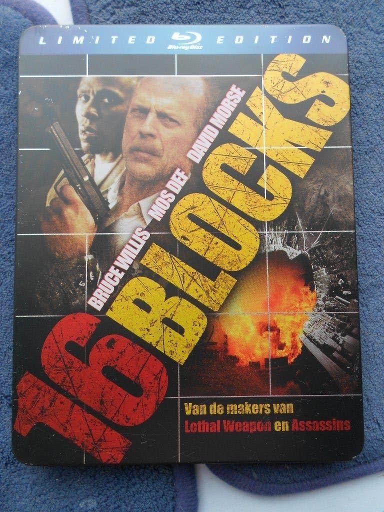 blu-ray in steelcase / steelbook 16 blocks + Fake identity, Vanaf 16 jaar, Ophalen, Gebruikt, Actie