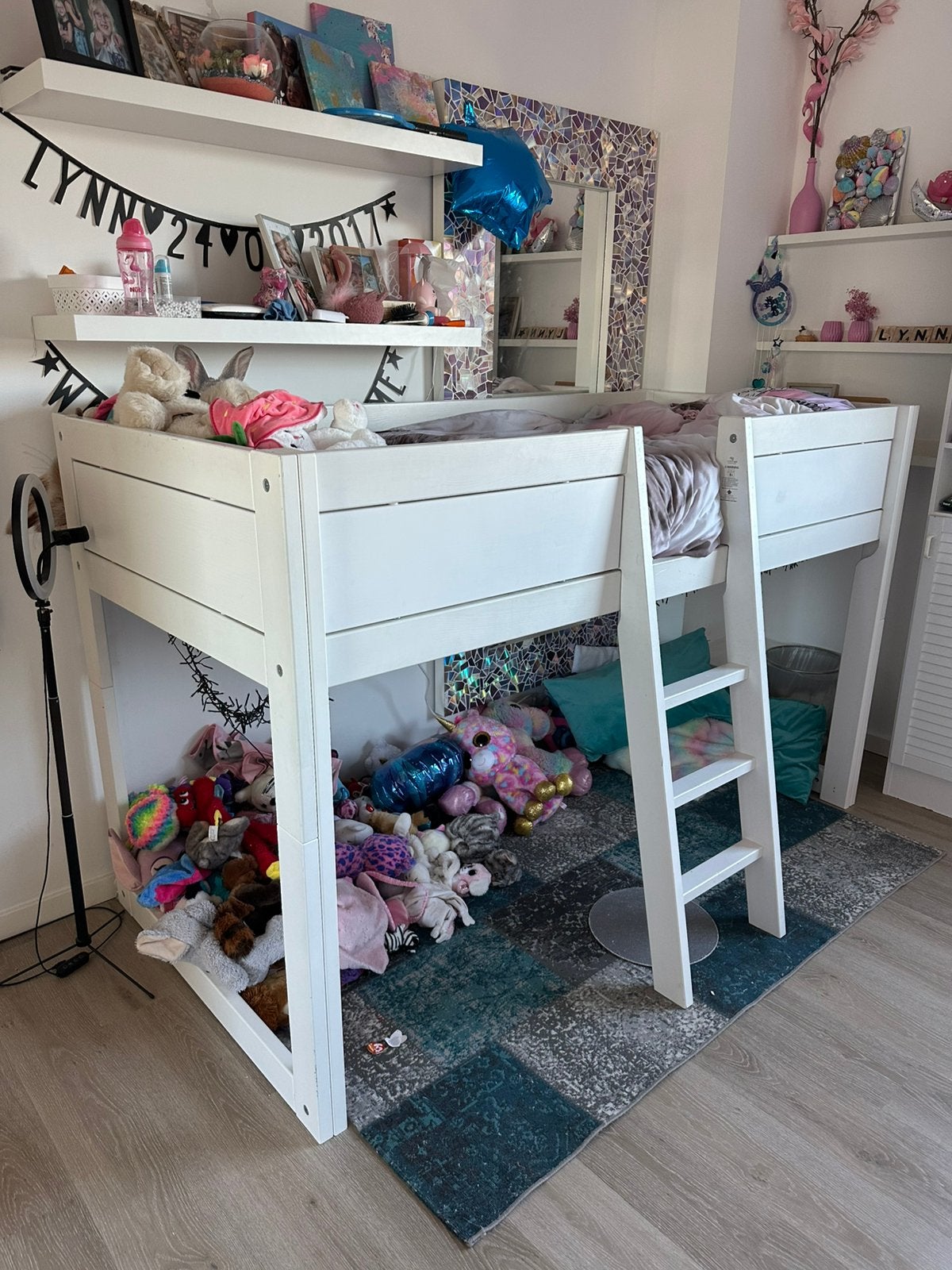 Lifetime 4-in-1 bed hoogslaper halfhoogslaper laag, Ophalen, 85 tot 100 cm, Gebruikt, Hoogslaper of Stapelbed