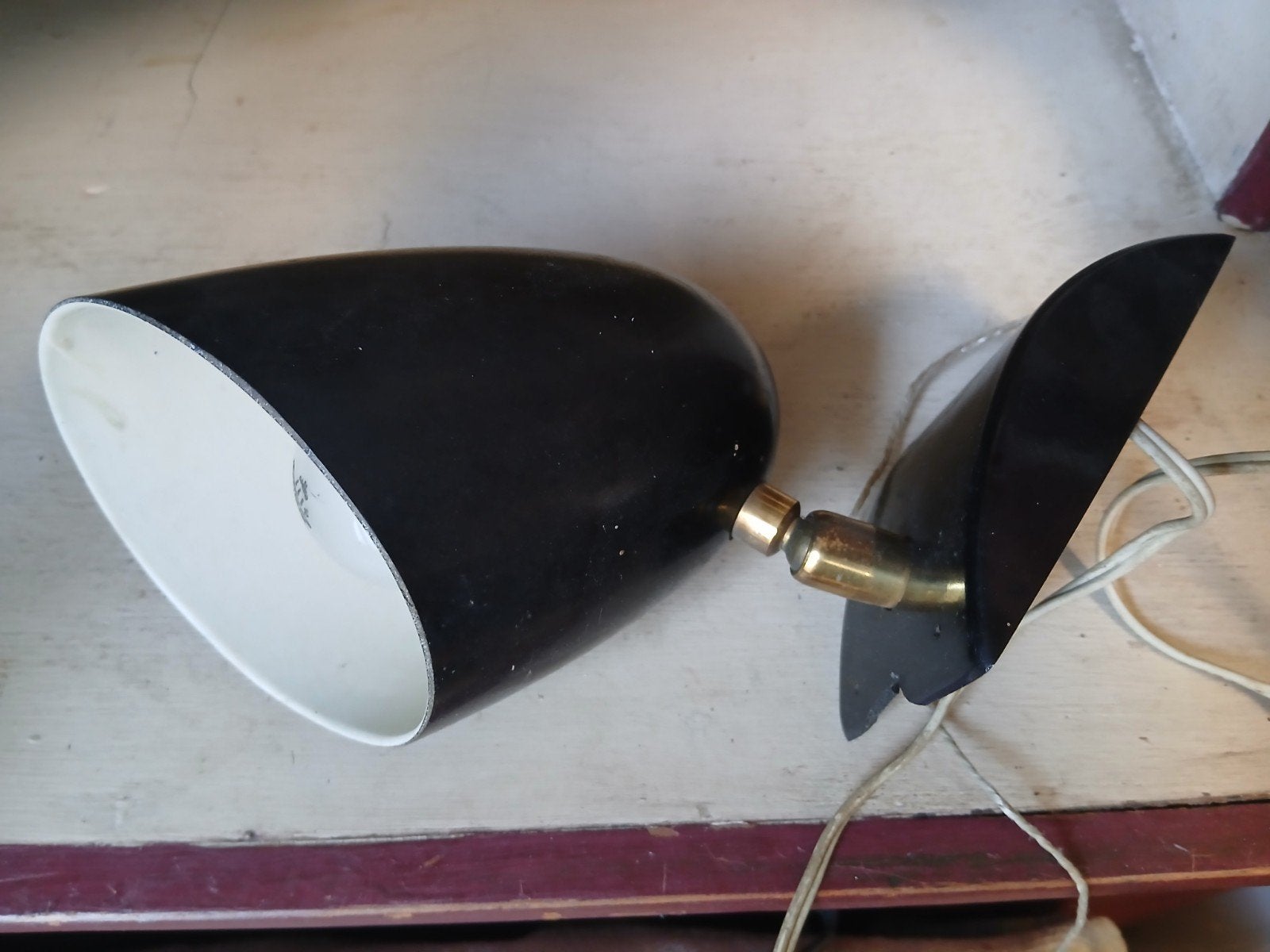 Retro hangschemerlampje met trekkoord, Gebruikt, Metaal, Retro, E27 (groot)