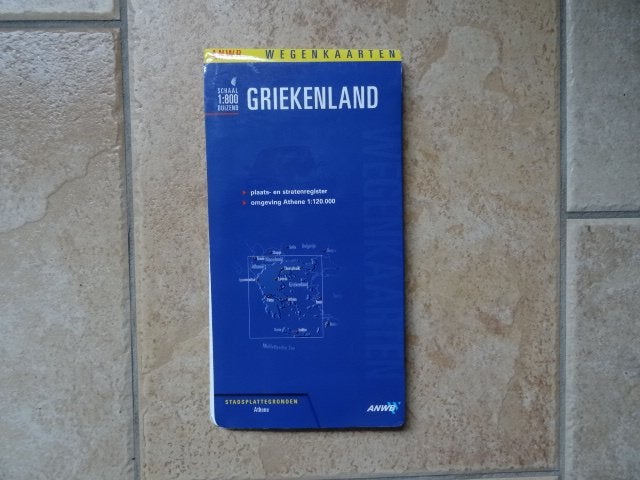 anwb wegenkaart Griekenland, 2000 tot heden, Europa Overig, Ophalen of Verzenden, Landkaart