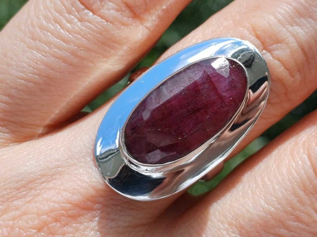 Vanoli 925 zilveren ring met ruwe robijn maat 18,25, Daiva1973@hotmail.com, 18 tot 19, Vanoli, Amsterdam