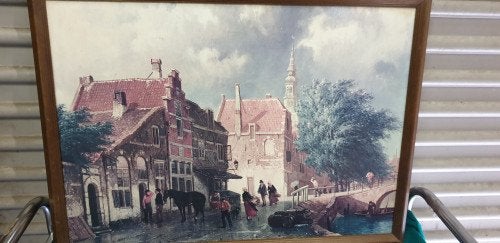 schilderij prent vintage dorps tafereel, Ophalen of Verzenden, 'T Olde Gre-j, Info@toldegrej.nl, Endepoelstraat 20f Didam