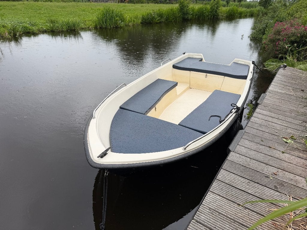 Polyester sloepje Verano 420, kussen-set dekzijl, Honda 15pk, Watersport en Boten, Overige typen, 4 m, 15 pk, Zo goed als nieuw