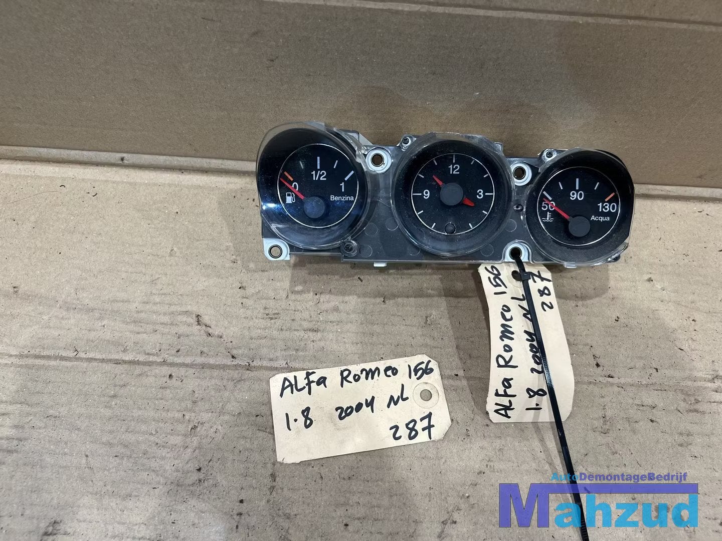 ALFA ROMEO 156 TANK motortemperatuur klok Meter 1997-2005, Gebruikt, Dpofca@stellantis.com, Stellantis Europe S.p.A., Ophalen of Verzenden