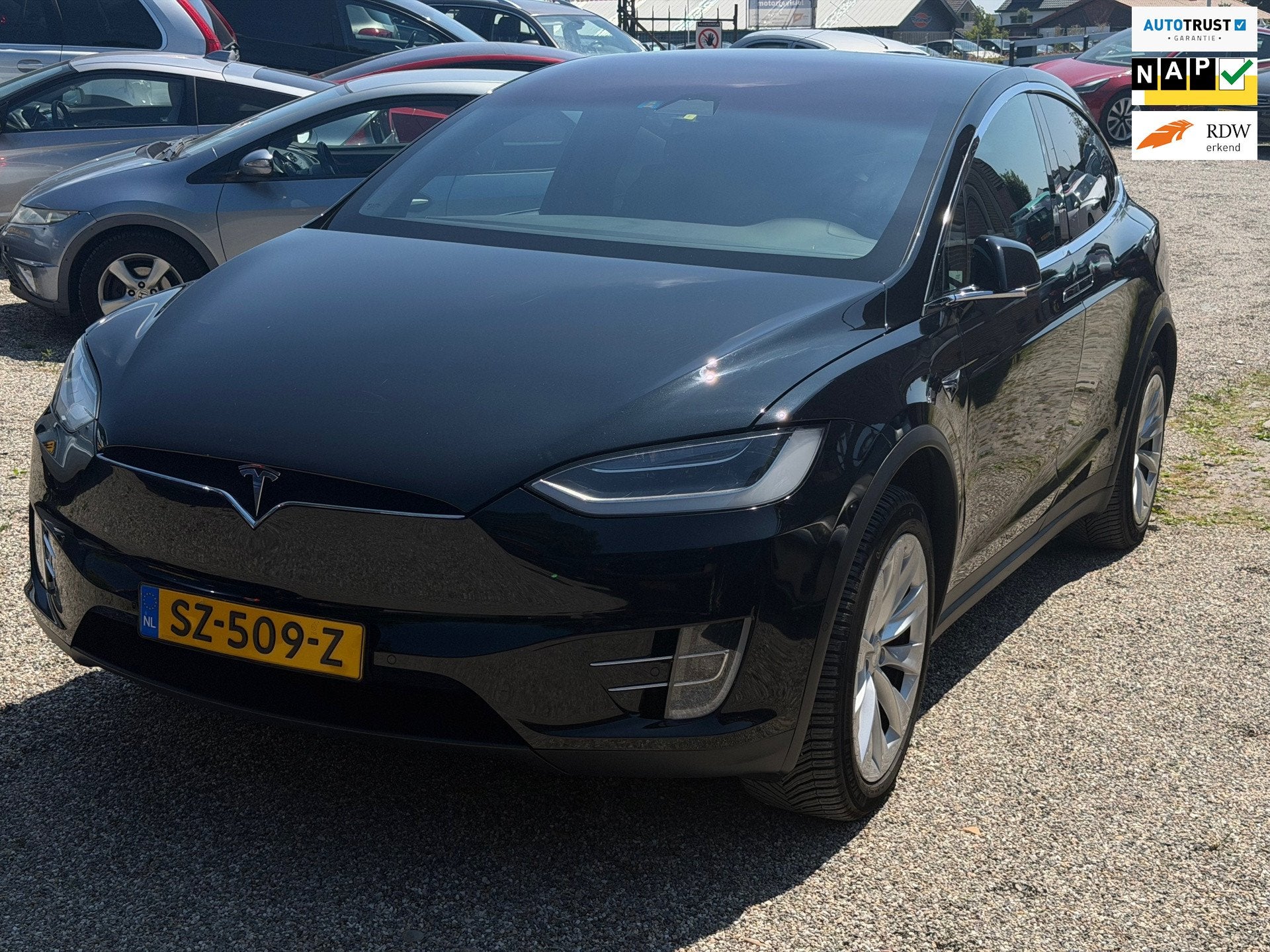 Tesla Model X 100D 7p Dealer Onderhouden Tesla Fabrieksgaran, Gebruikt, 7 stoelen, Zwart, Vierwielaandrijving