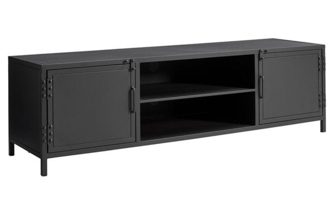 Zwart metalen tv meubel, Huis en Inrichting, Ophalen, Gebruikt, 25 tot 50 cm, Minder dan 100 cm