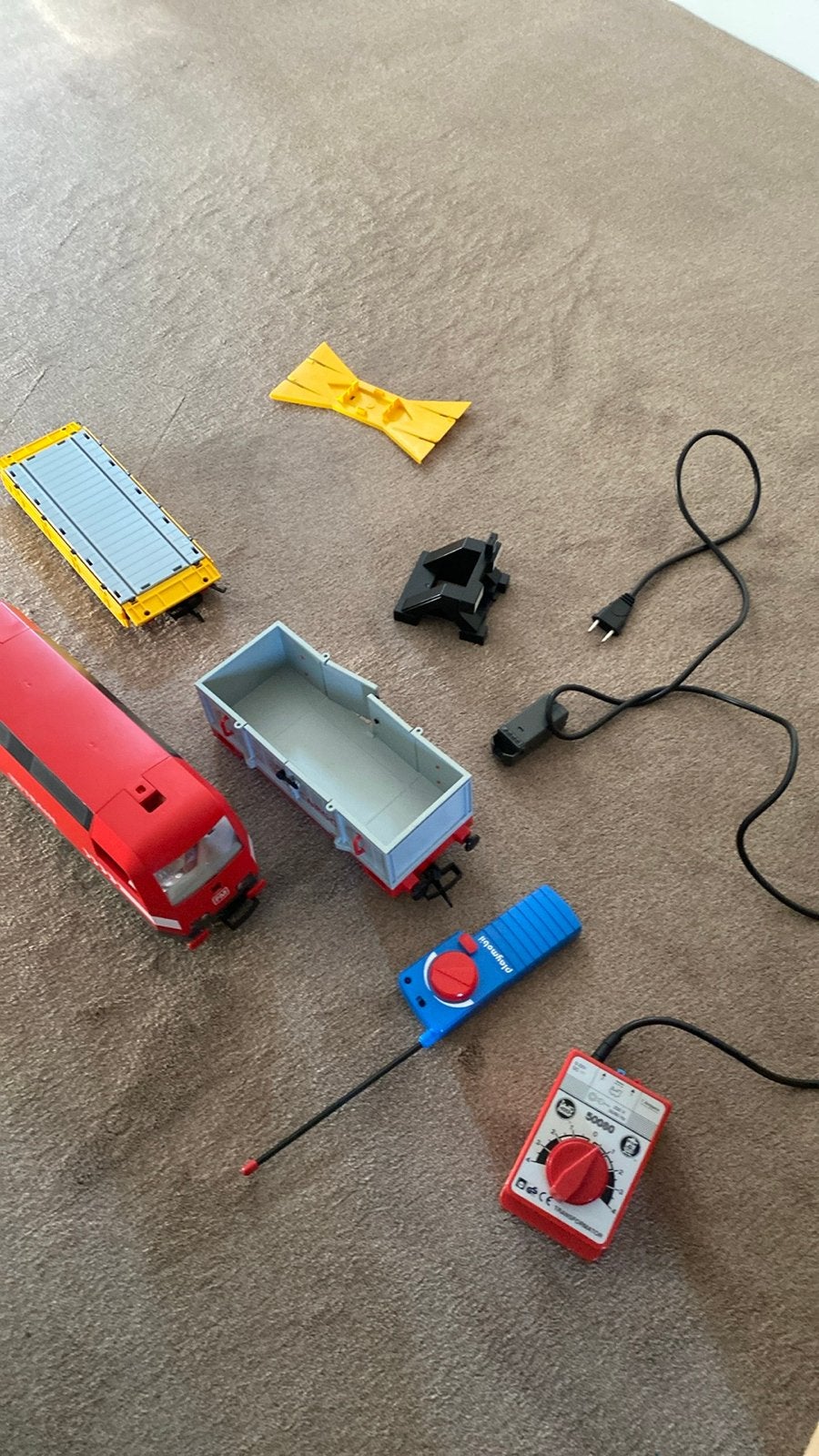Zeldzame Playmobil trein met rails en afstandsbediening, Gelijkstroom, Analoog, Ophalen, Overige merken