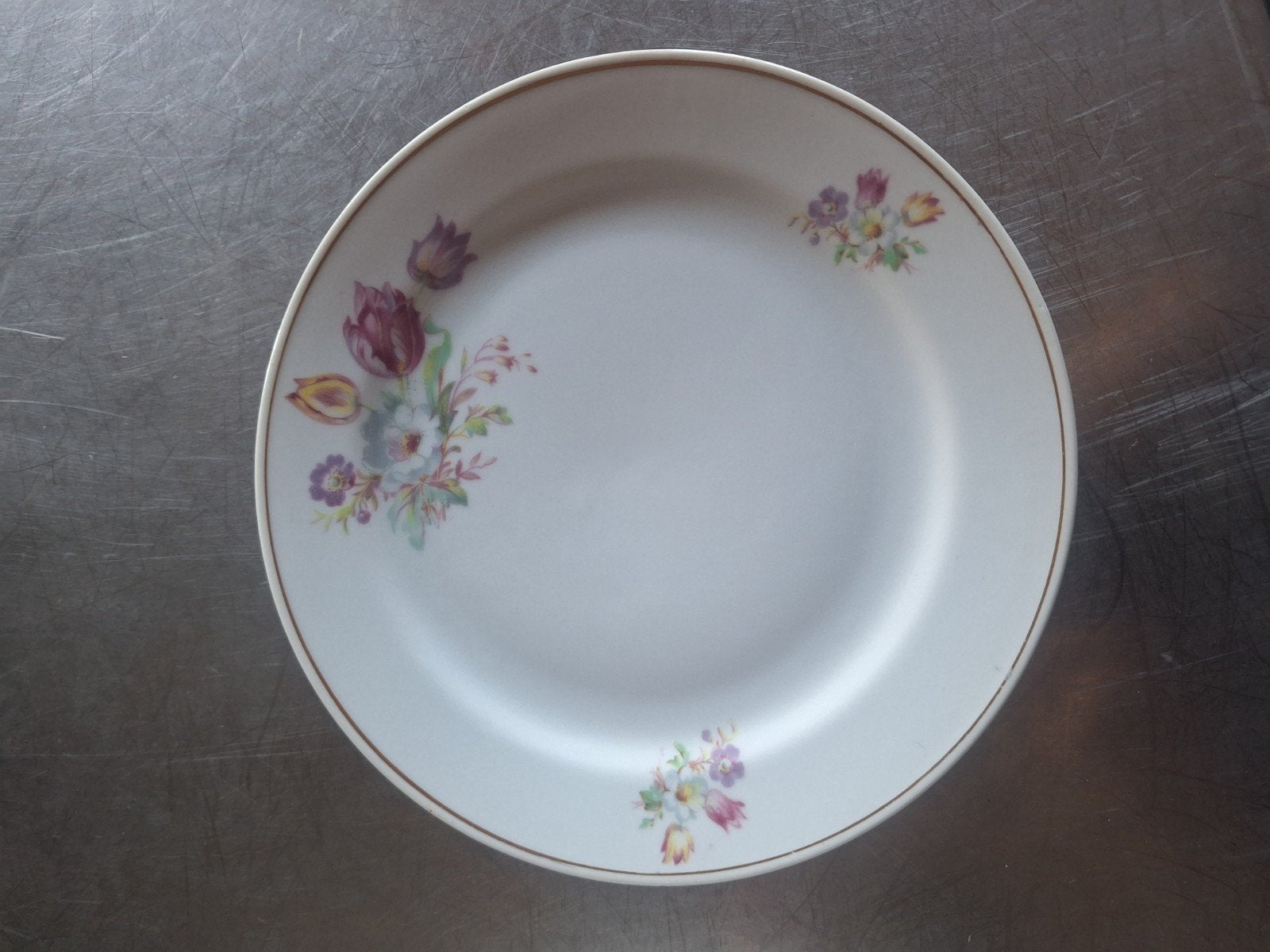 Gezocht Vintage C.T. Made in Poland bord met bloemmotief, Ophalen of Verzenden