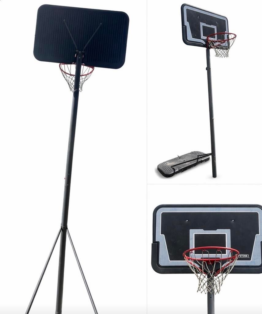 Basketbalpaal met verstelbare hoogte en net, Sport en Fitness, Basketbal, Ophalen, Gebruikt, Ring, Bord of Paal